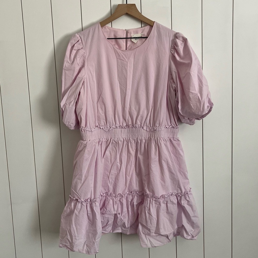 Tuckernuck Hyacinth House Pink Puff Sleeve Mini Dress